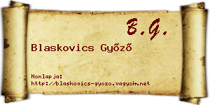 Blaskovics Győző névjegykártya