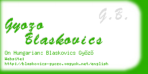 gyozo blaskovics business card