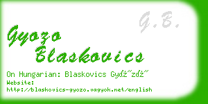 gyozo blaskovics business card